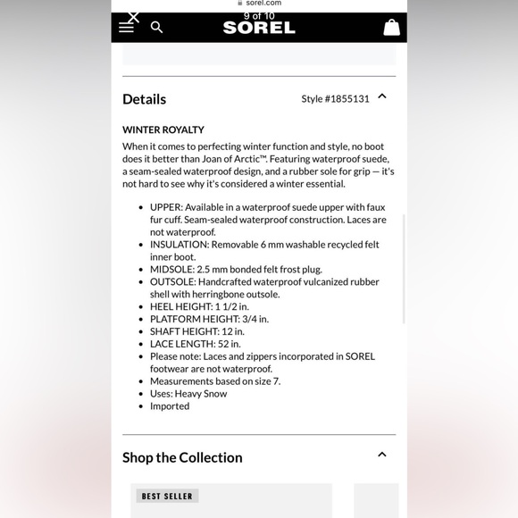 Joan of Artic Sorel Boots - Picture 9 of 10